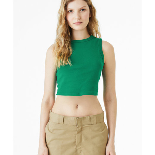 Ladies' Micro Rib Muscle Crop Tank Thumbnail